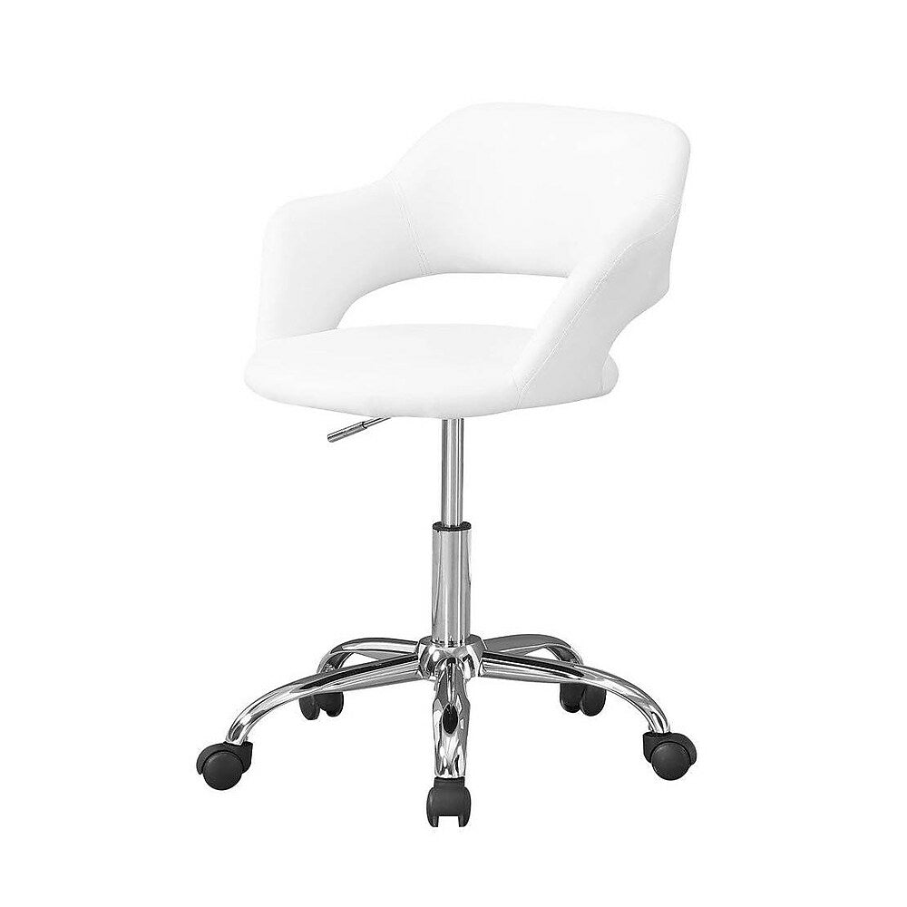 Monarch Specialties - 7299 Office Chair - Swivel - Ergonomic - Armrests - Computer Desk - Work - Metal - White