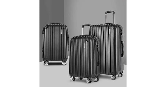 Buy Wanderlite 3pcs Luggage Trolley Set Travel Suitcase Hard Case Carry On Bag Black Online | Kogan.com. Whats more important than having a reliable luggage? Making sure that your belongings are secured