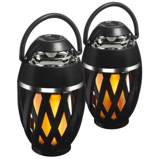 2-Pack: Power-To-Go True Wireless Stereo Lantern Flame Speakers