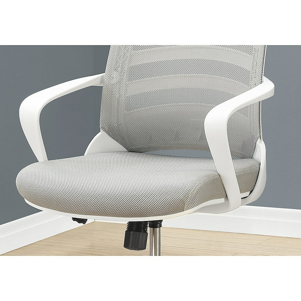 Monarch Specialties - 7225 Office Chair - Swivel - Ergonomic - Armrests - Computer Desk - Work - Metal - White