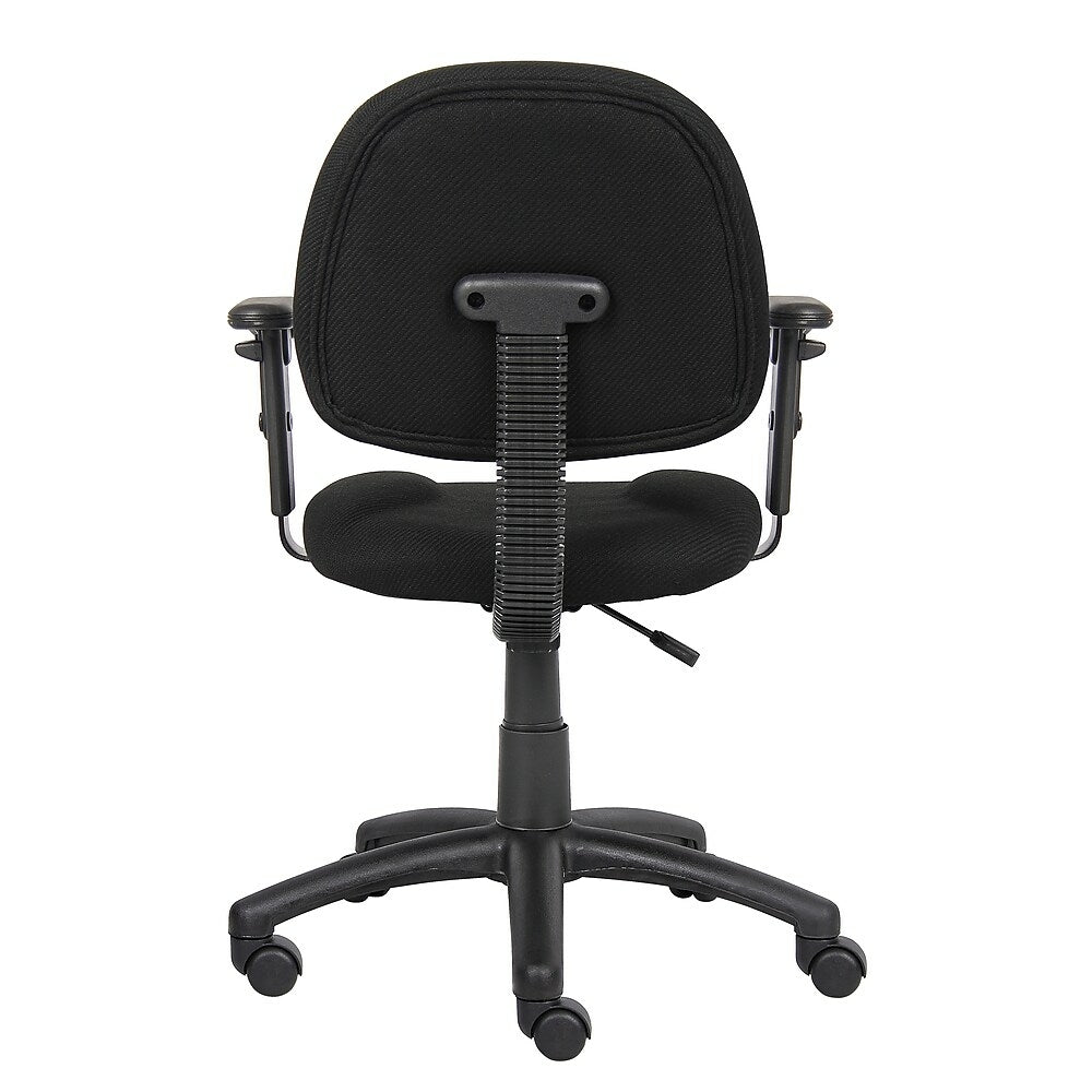 Nicer Furniture OCC Fabric Deluxe Posture Task Chair Black Computer Desk Chair Office Chair With Adjustable T Arms