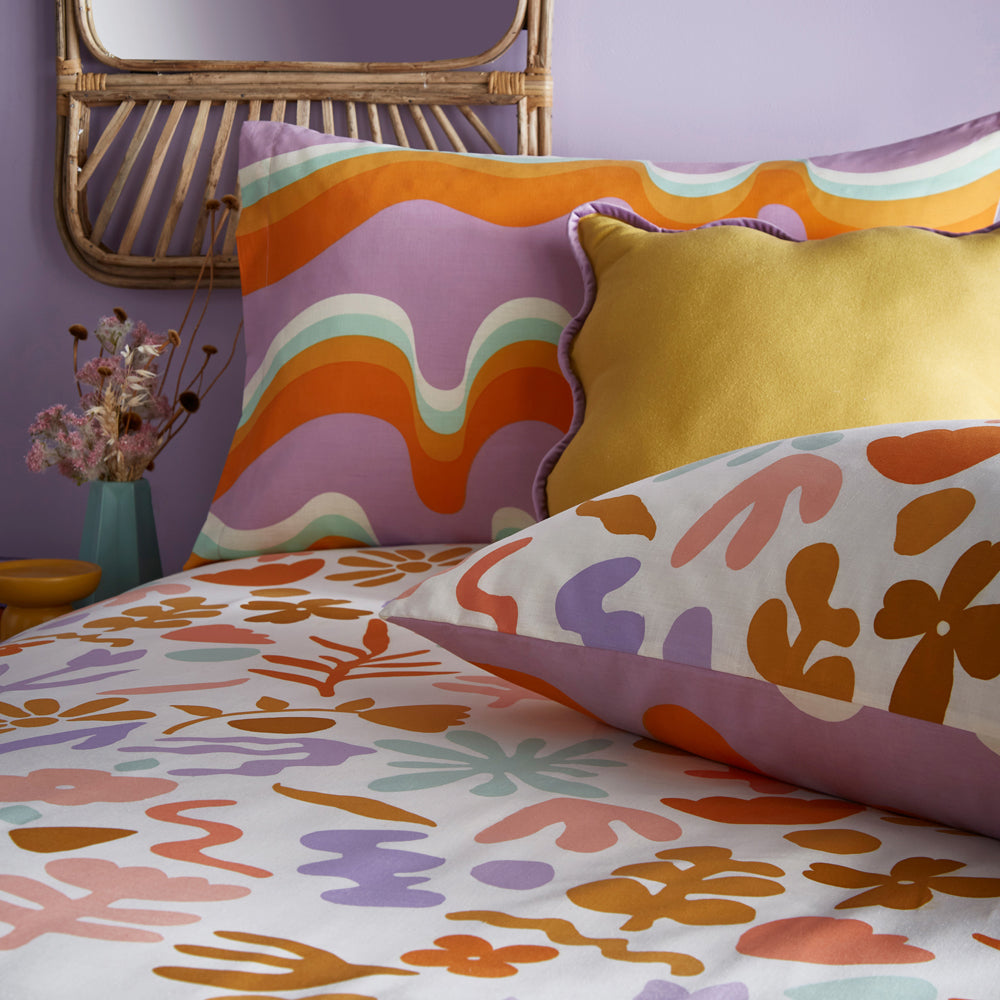 Amelie Printed Abstract Floral Duvet Cover Set Multicolour