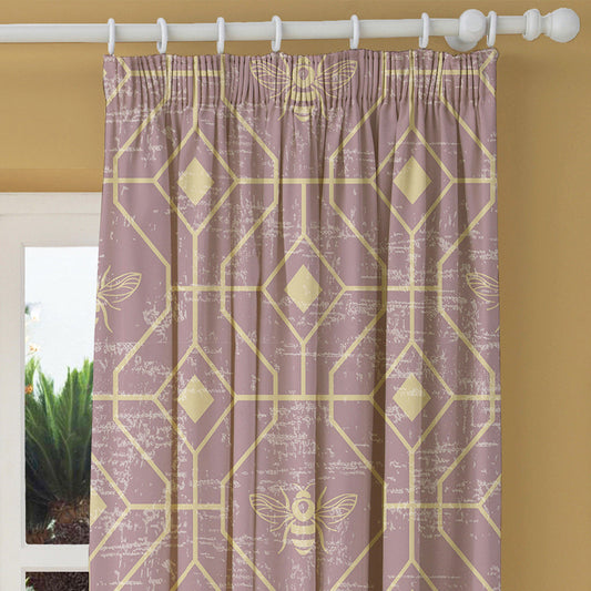 Bee Deco Blush Geometric Made to Measure Curtains