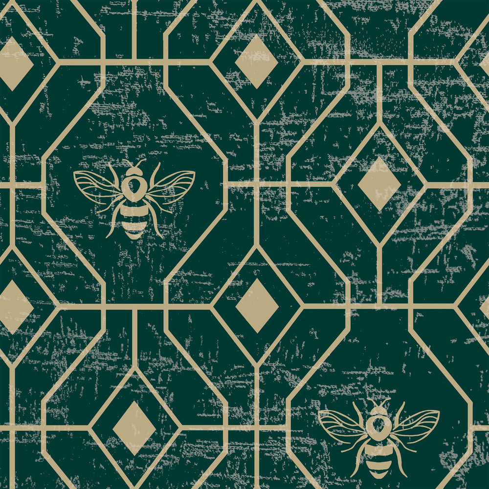 Bee Deco Emerald Geometric Made to Measure Curtains