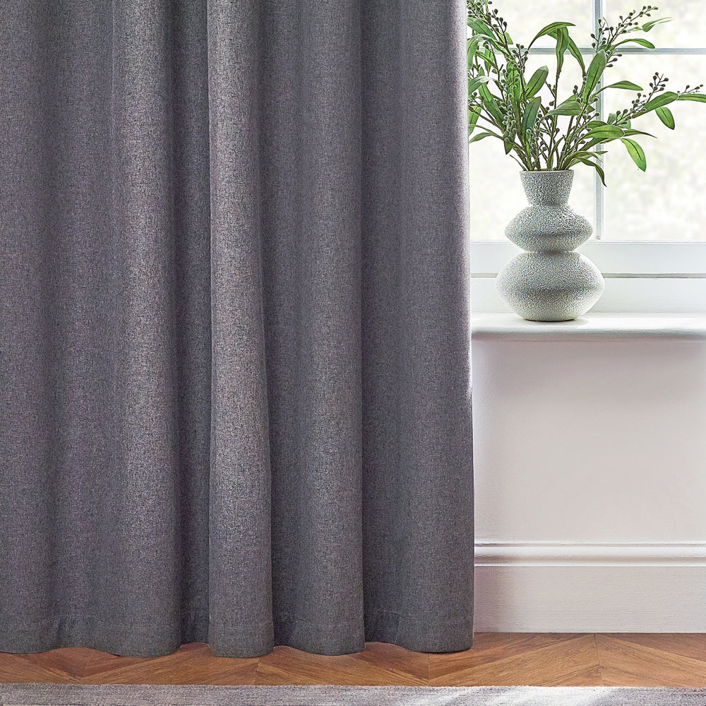 Dawn 100% Blackout Thermal Eyelet Curtains Charcoal