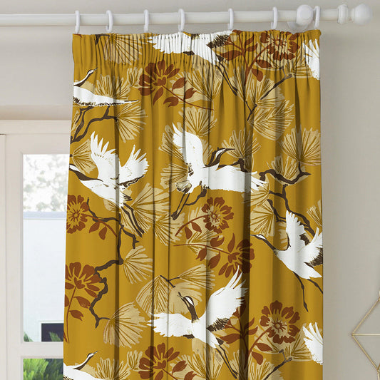 Demoiselle Mustard Floral Made to Measure Curtains