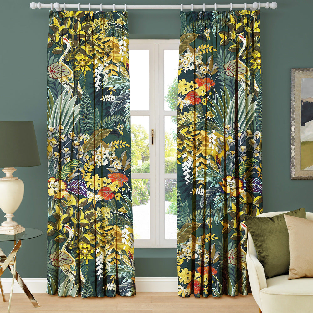 Hidden Paradise Emerald Made to Measure Curtains