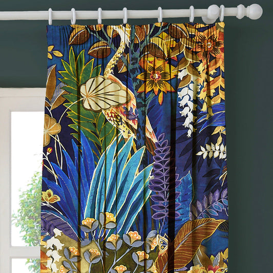 Hidden Paradise Midnight Made to Measure Curtains