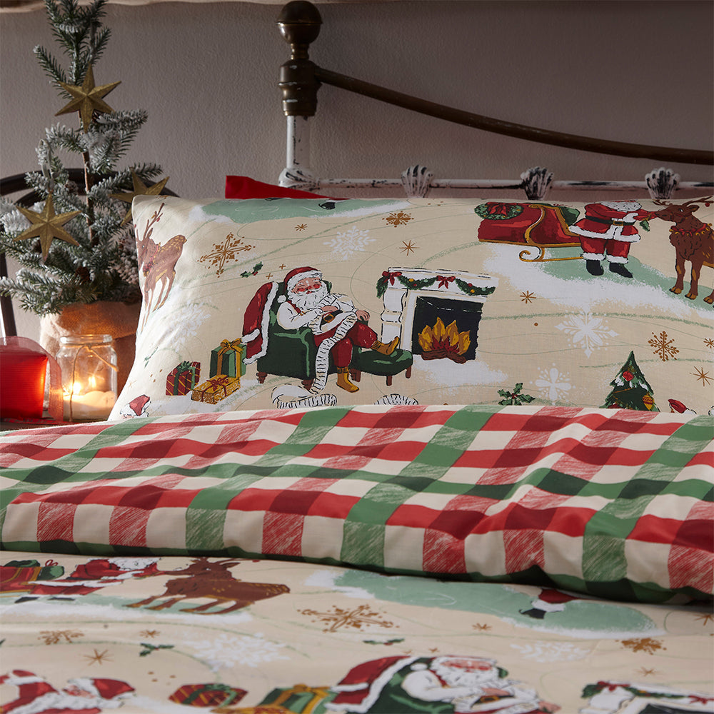 Jolly Santa Christmas Duvet Cover Set Multi