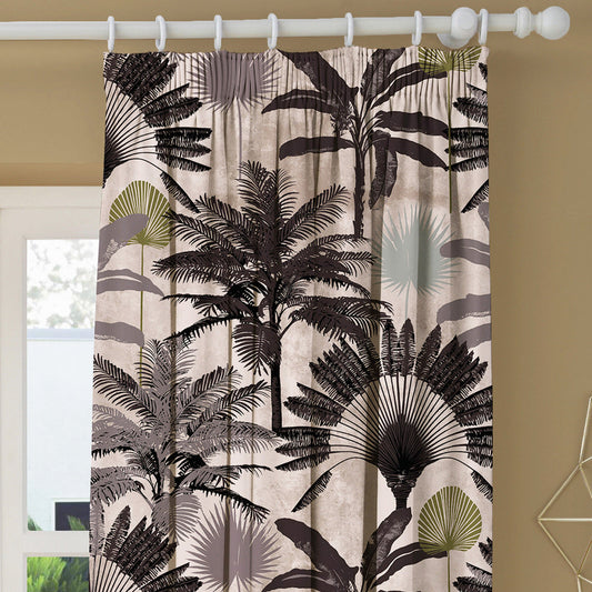 Malaysian Palm Sepia Made to Measure Curtains