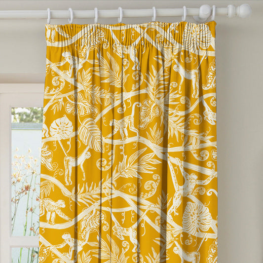 Monkey Forest Gold Made to Measure Curtains