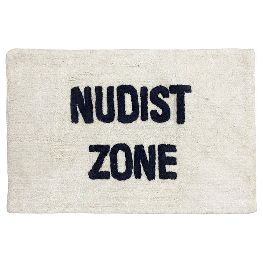 Nudist Zone Bath Mat Ivory/Charcoal