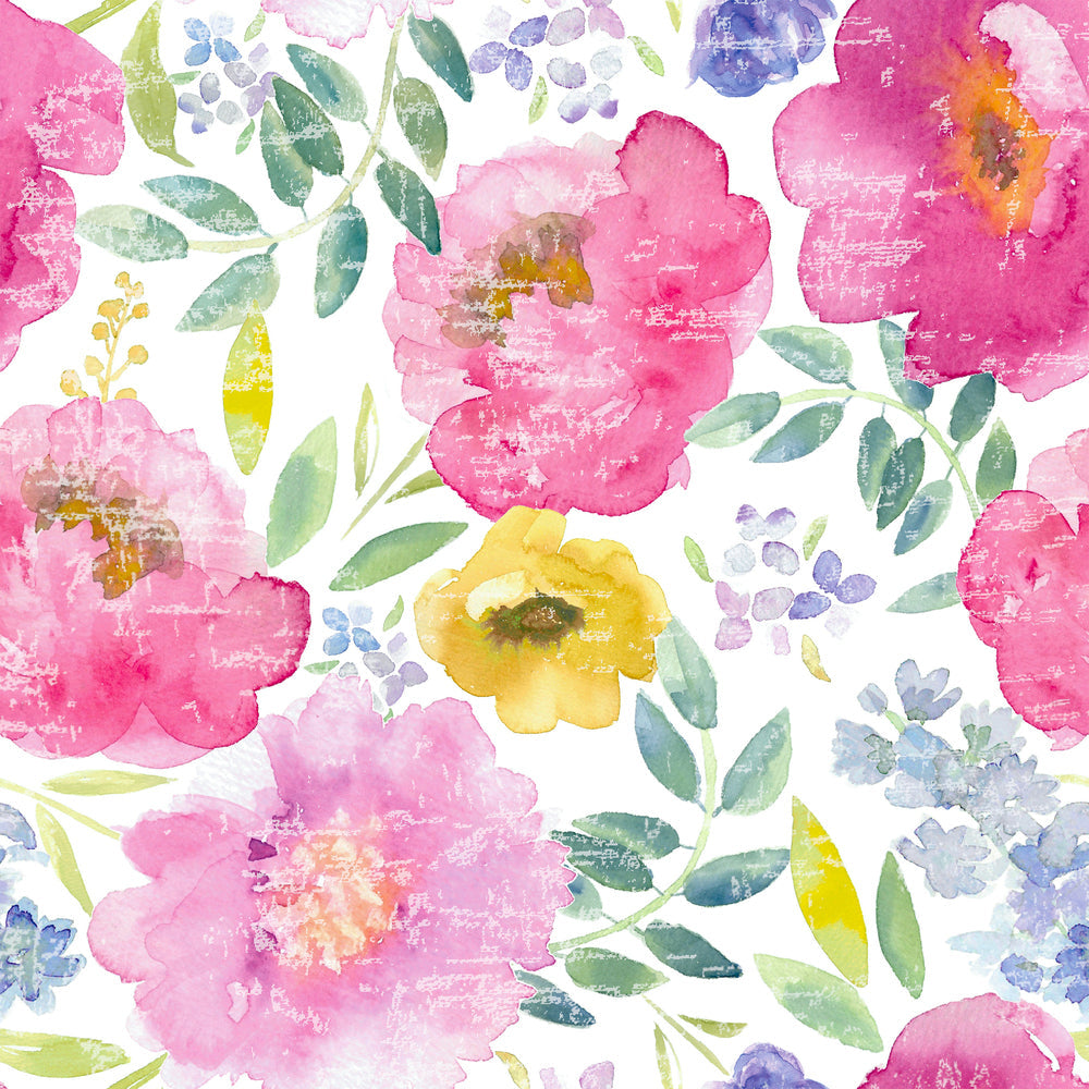 Peony + Delphinium Cerise Floral Made to Measure Curtains