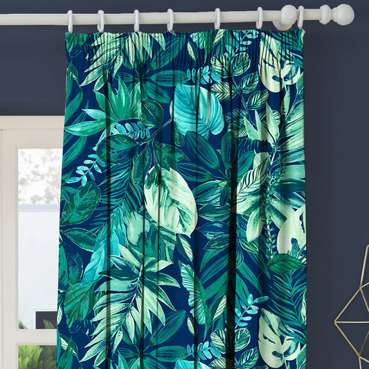Psychedelic Jungle Navy Made to Measure Curtains