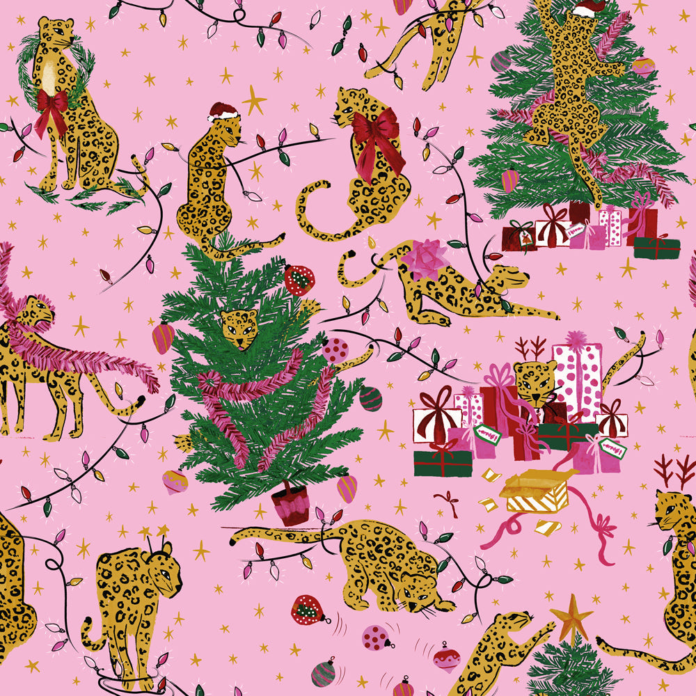 Purrfect Christmas Duvet Cover Set Pink/Lilac