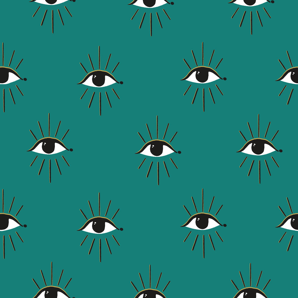 Theia Abstract Eye Duvet Cover Set Jade