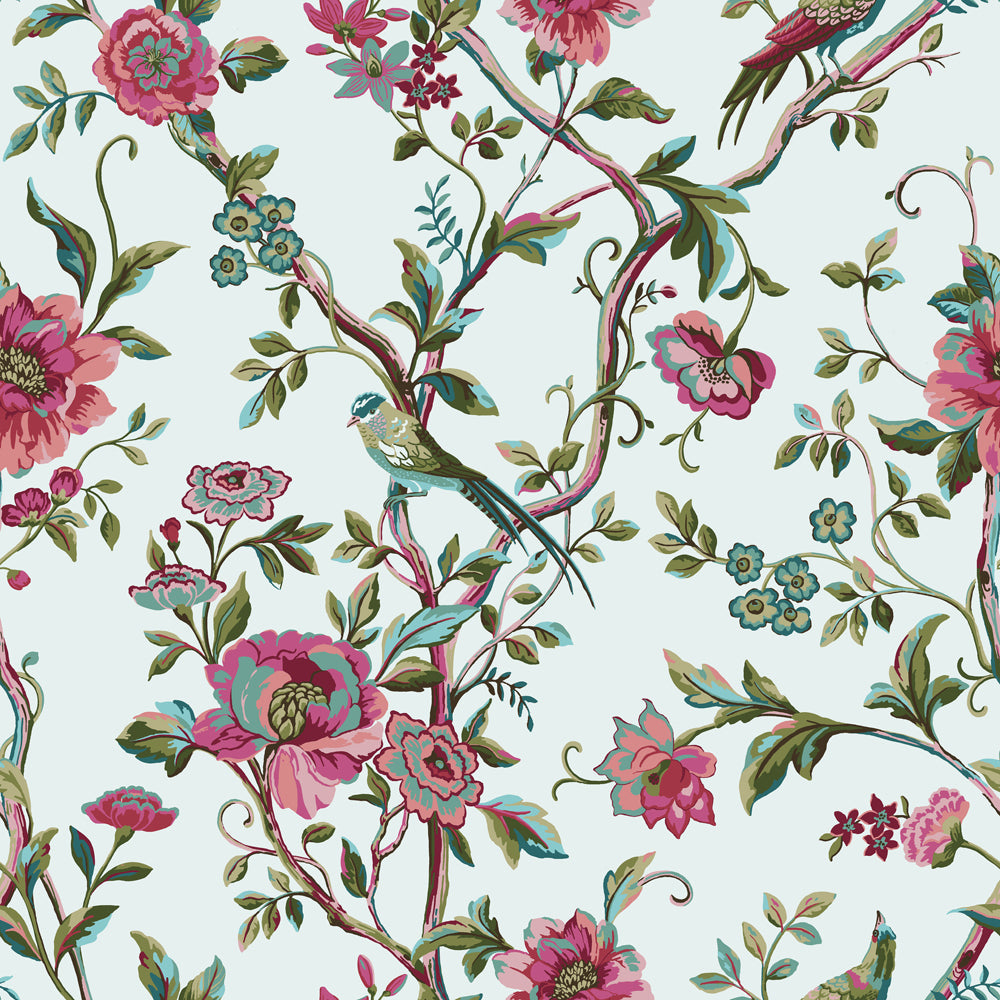 Vintage Chinoiserie Floral Exotic Duvet Cover Set Jade