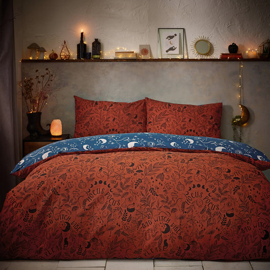 Witchy Vibes Duvet Cover Set Rust