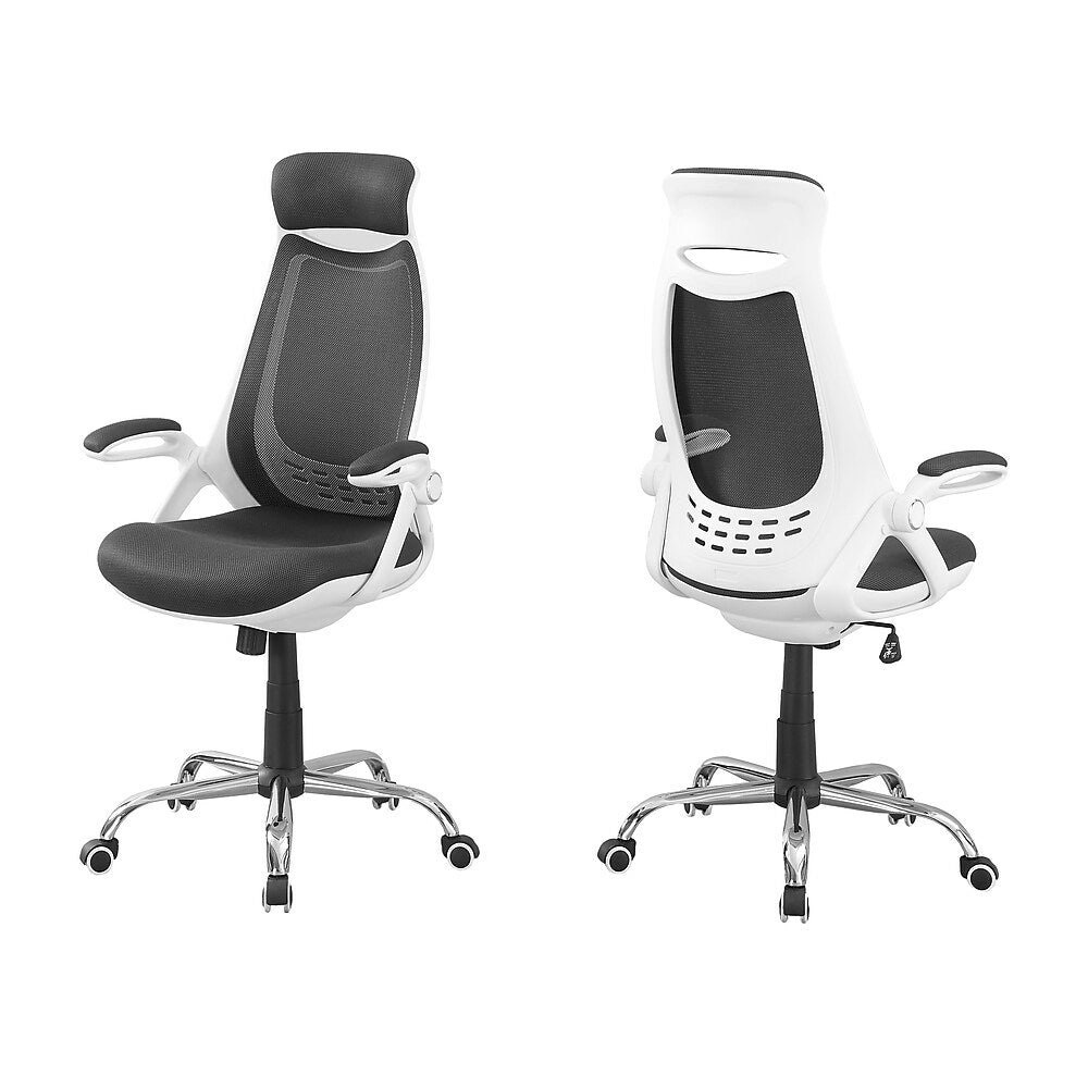 Monarch Specialties - 7269 Office Chair - Swivel - Ergonomic - Armrests - Computer Desk - Work - Metal - White