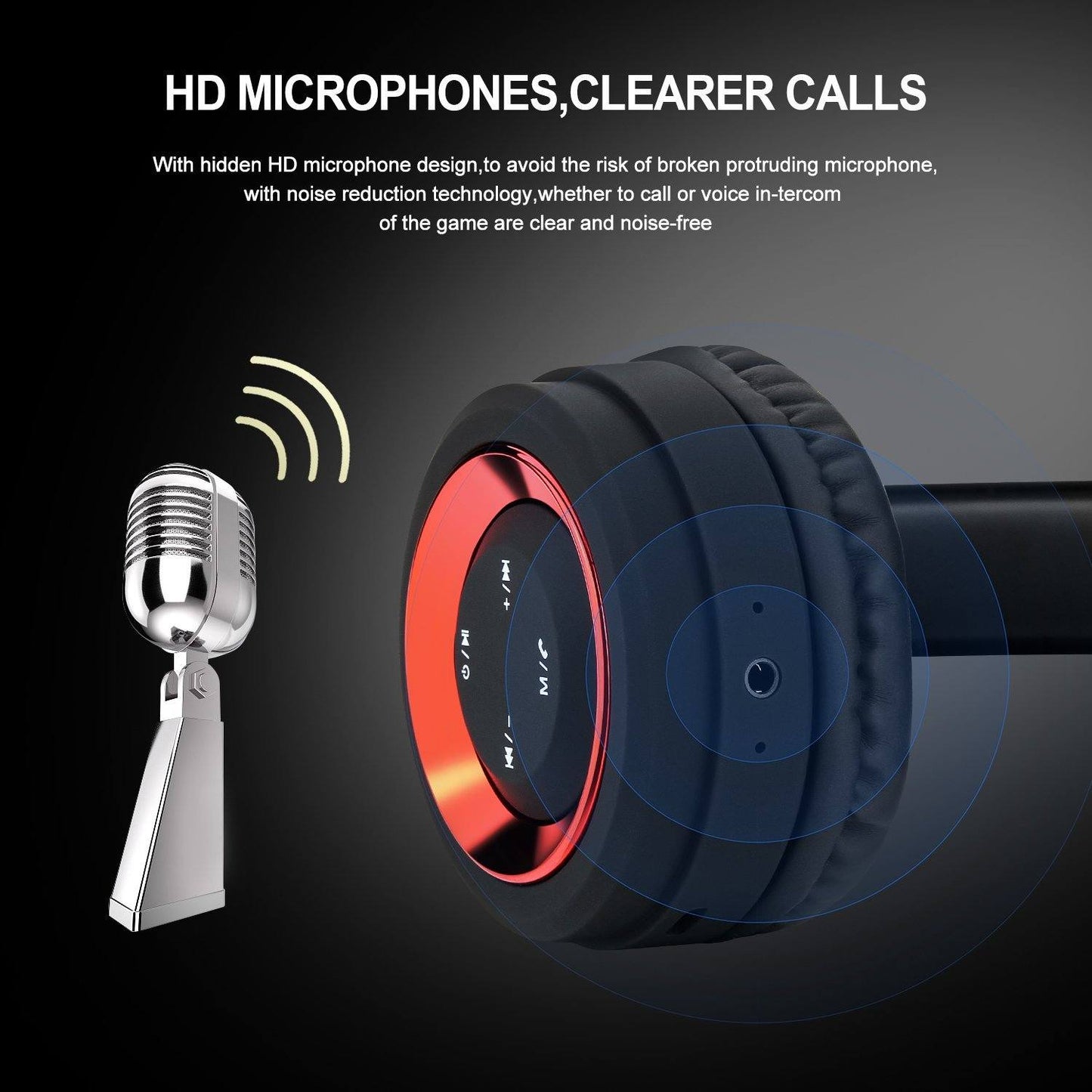 Bluetooth Headset Wireless Hi-Fi Stereo Foldable Headphones