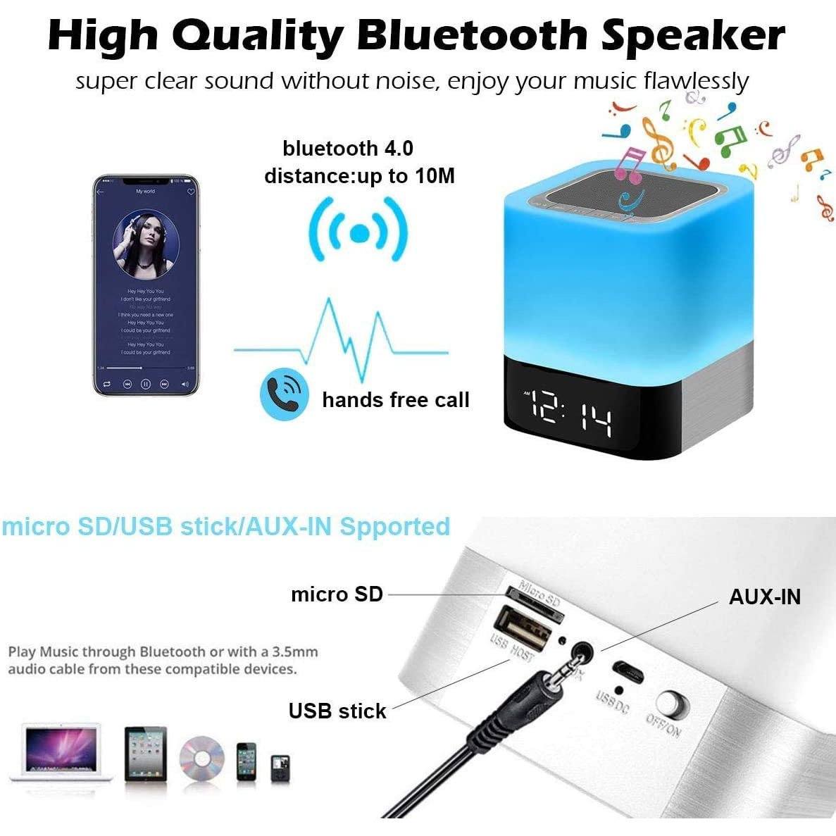 Bluetooth Speaker Touch Sensor Bedside Lamp