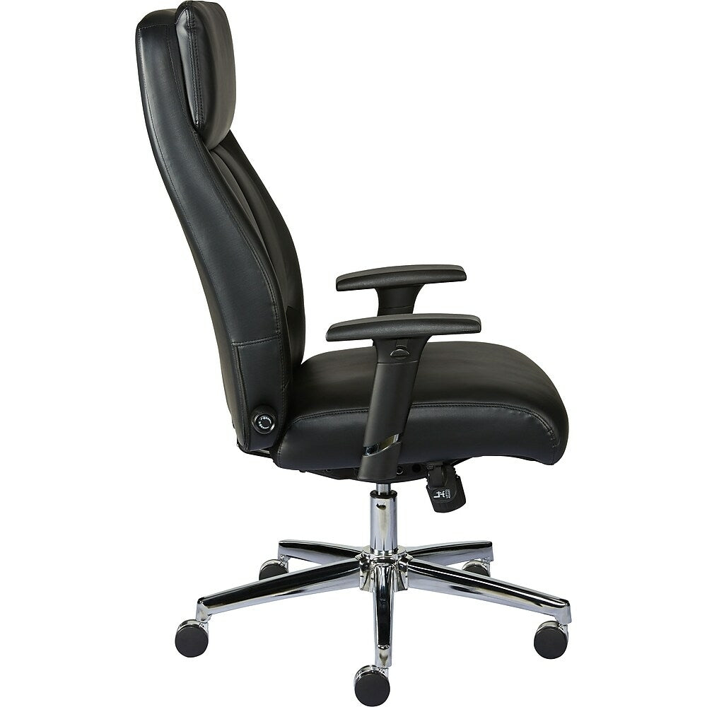 Staples Sevit Bonded Leather Office Chair, Black