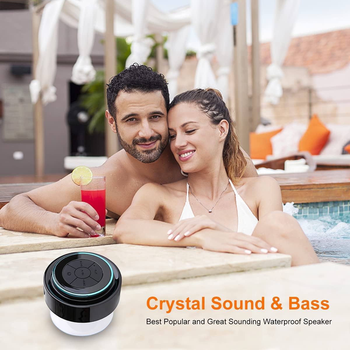 HAISSKY Portable Wireless Waterproof Speaker with FM Radio & Suction Cup