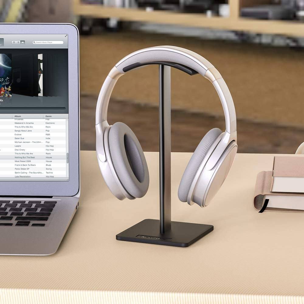 Headphone Stand with Aluminum Supporting Bar Flexible Headrest