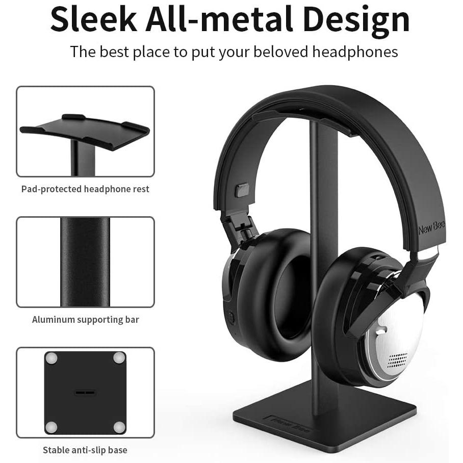 Headphone Stand with Aluminum Supporting Bar Flexible Headrest