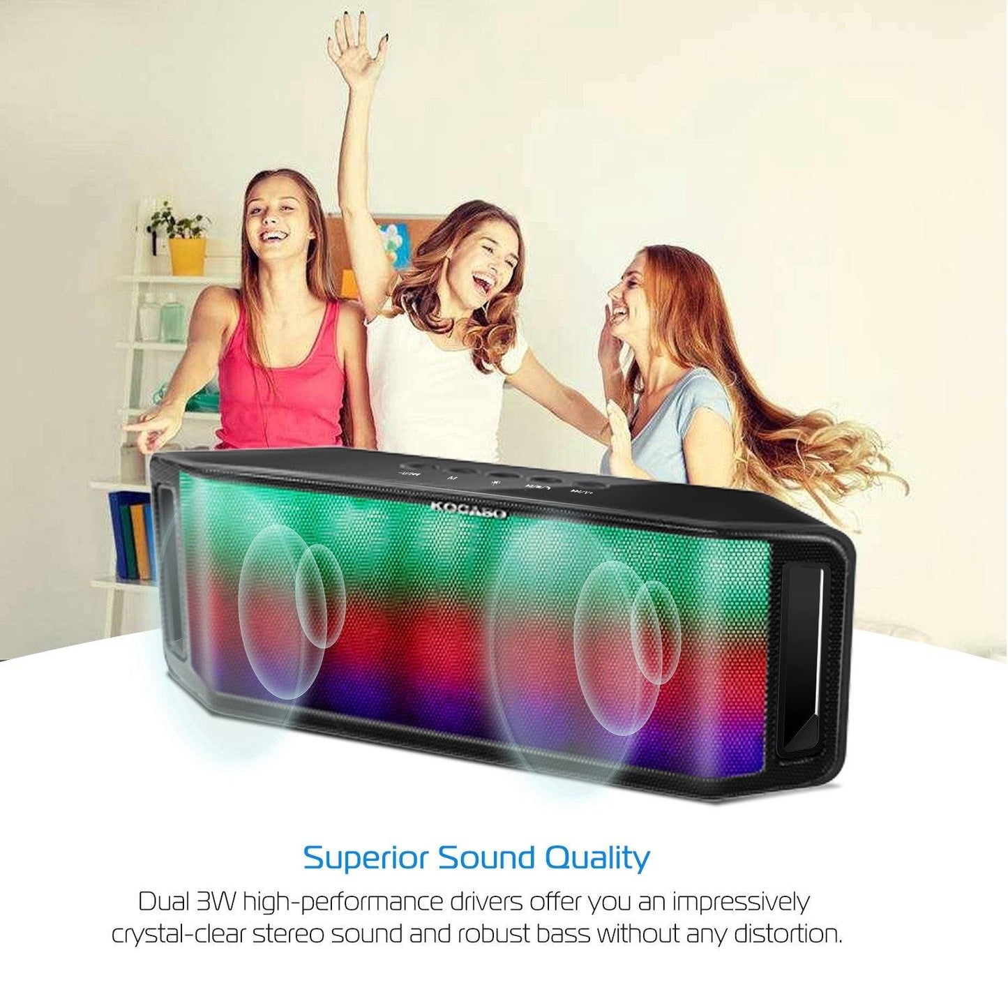 KOCASO LED Wireless Speaker Dynamic Multicolor Hands-Free