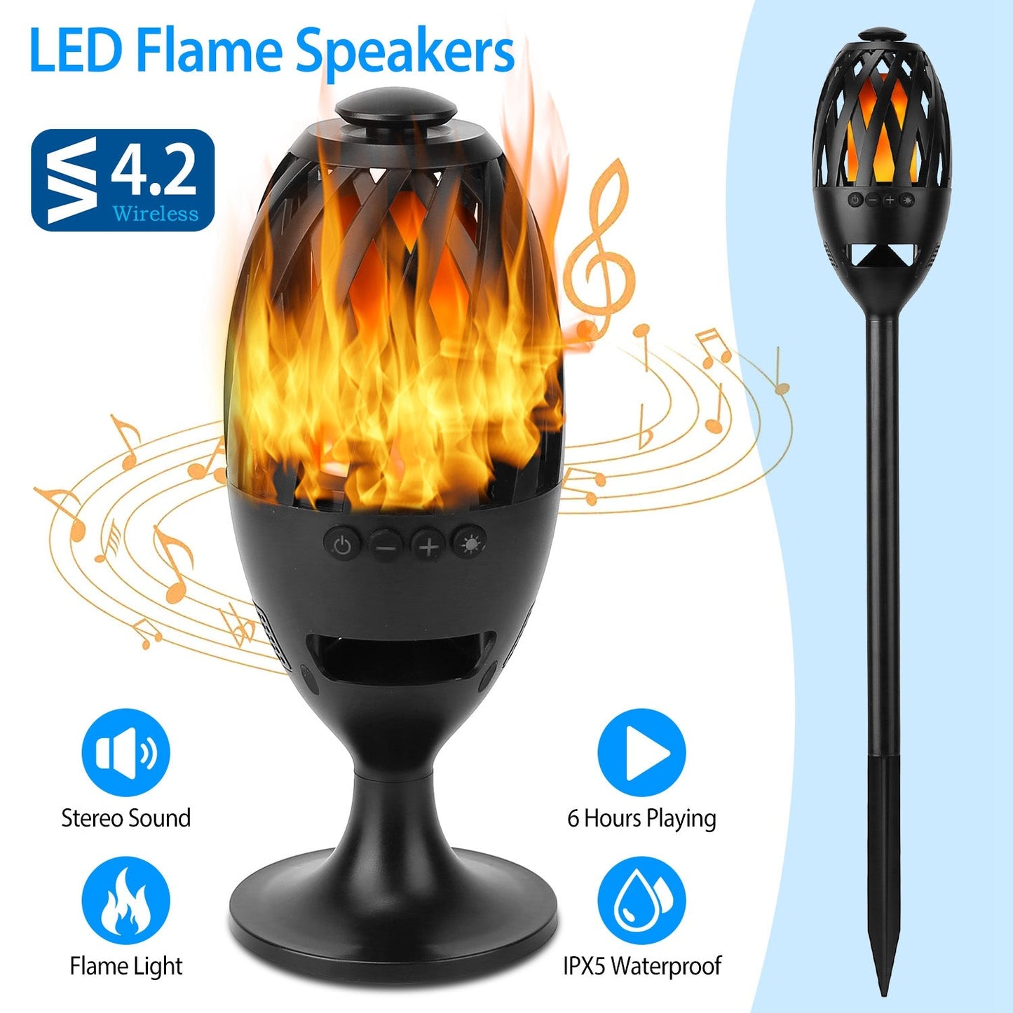 LED Flame Speakers Torch