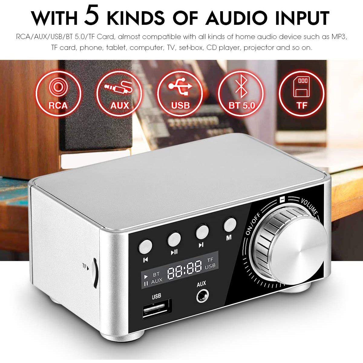 Nobsound 100W Mini Bluetooth 5.0 Power Amplifier