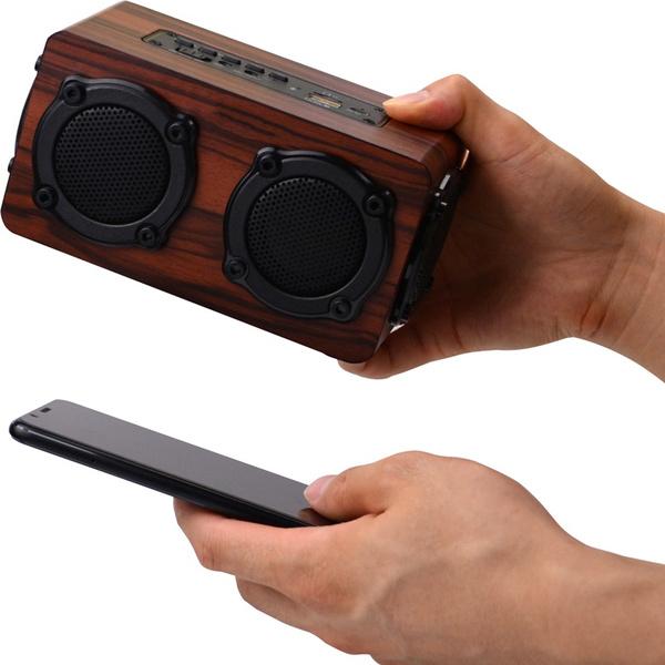 Portable Retro Wooden Wireless Bluetooth 4.2 Speaker
