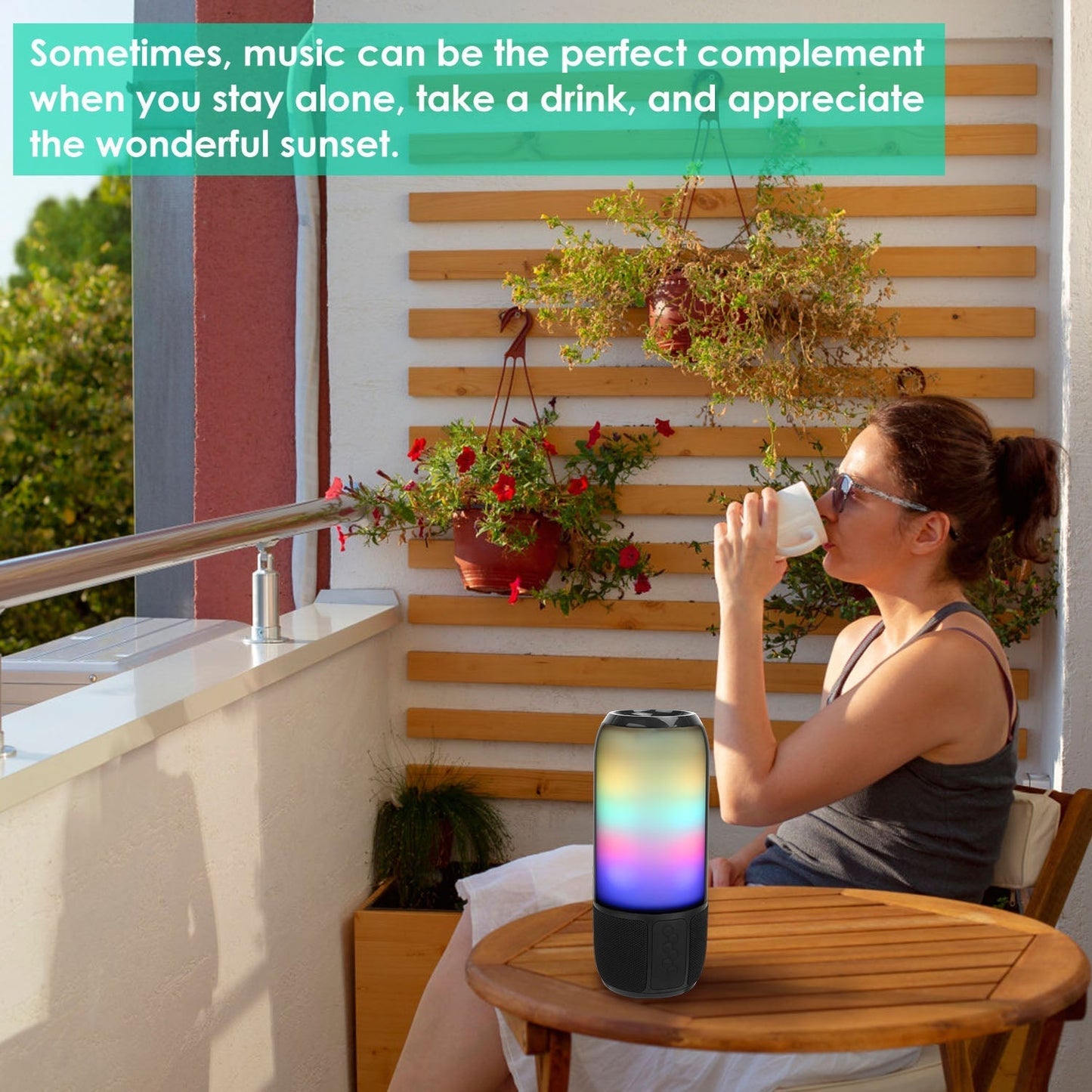 Wireless Portable Speaker with Color Changing Light