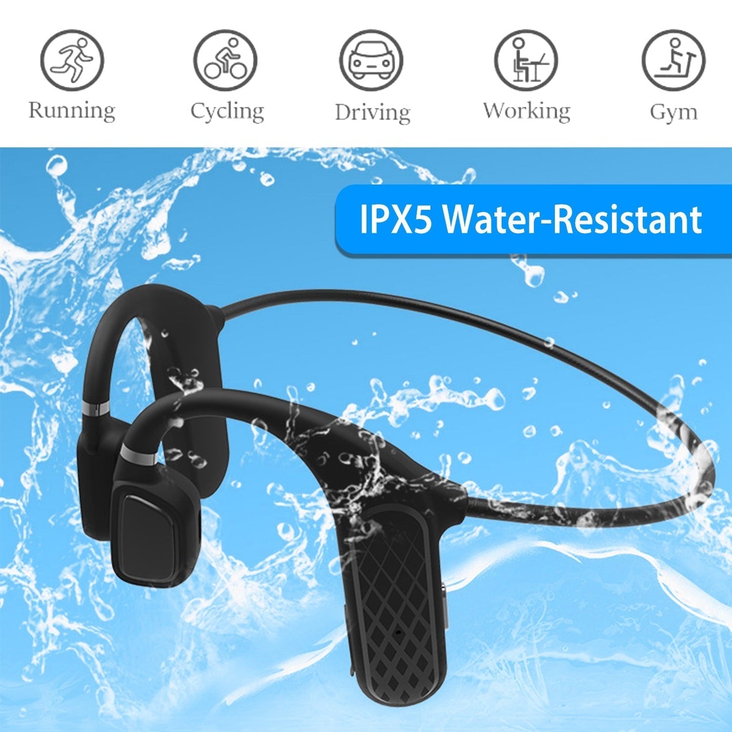 Wireless V5.1 Open-Ear Bone Conduction Earphones