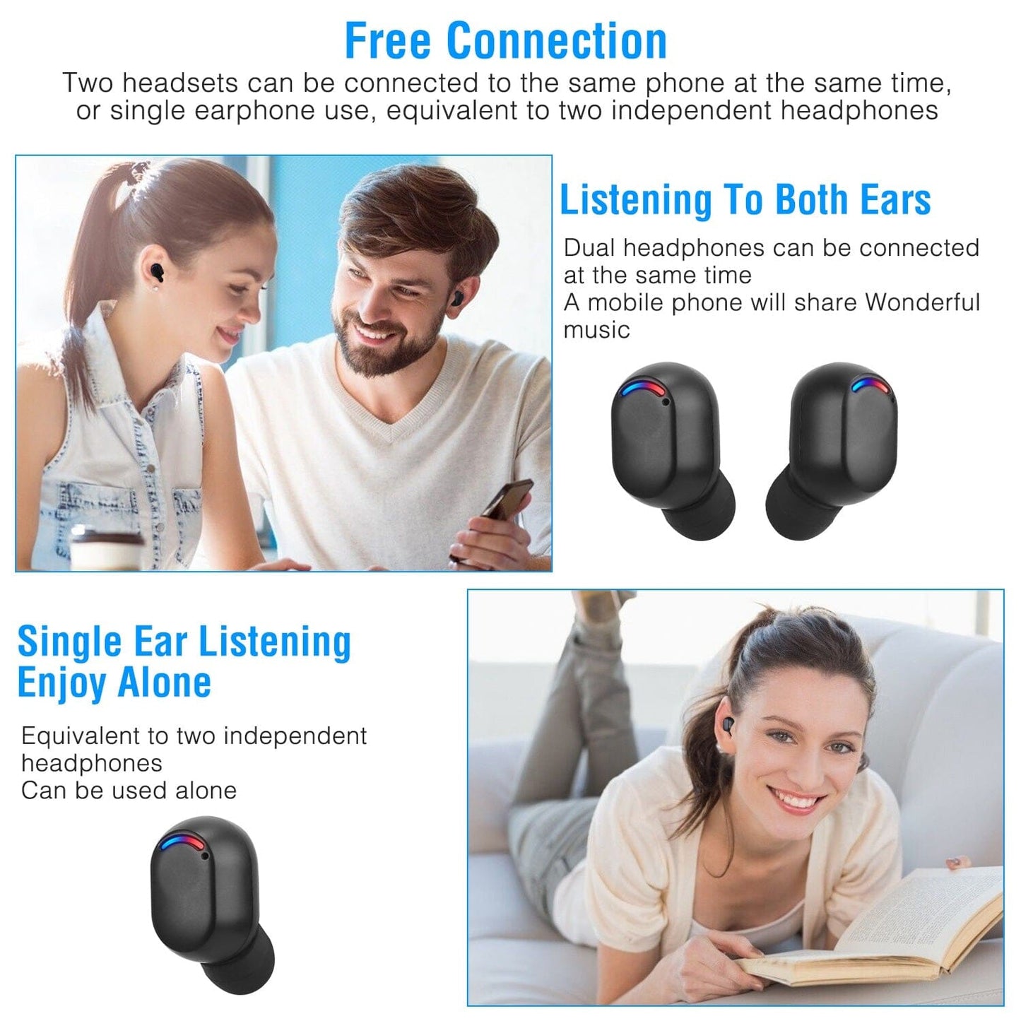 Wireless V5.3 TWS Earbuds In-Ear Stereo Headset